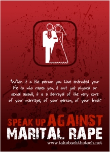 speak up against marital rape poster